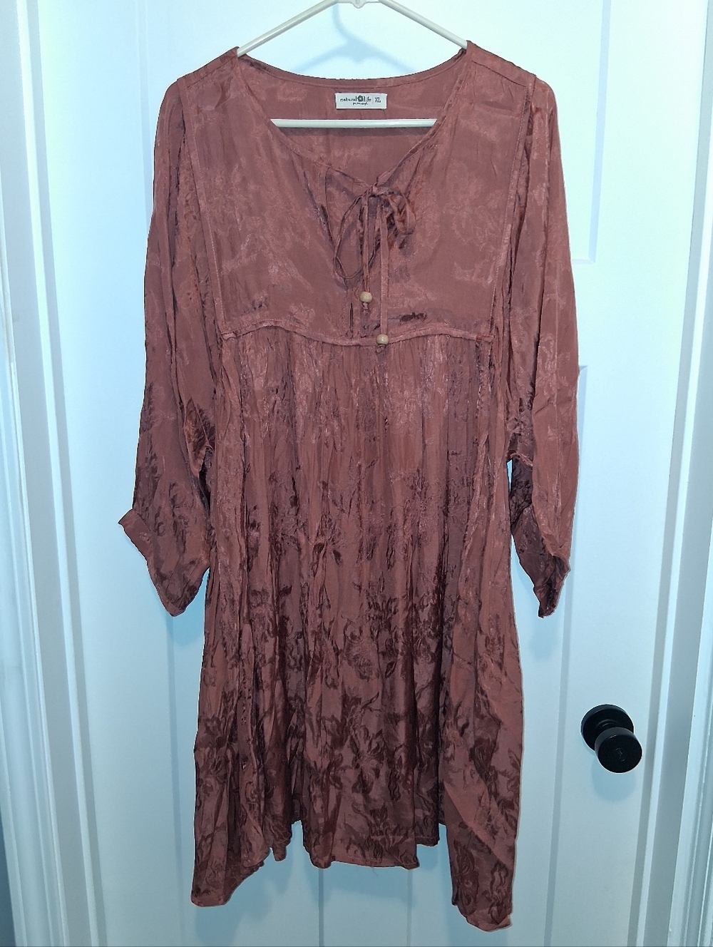 NATURAL LIFE  Beautiful Rust Tie-Neck Dress Size XL